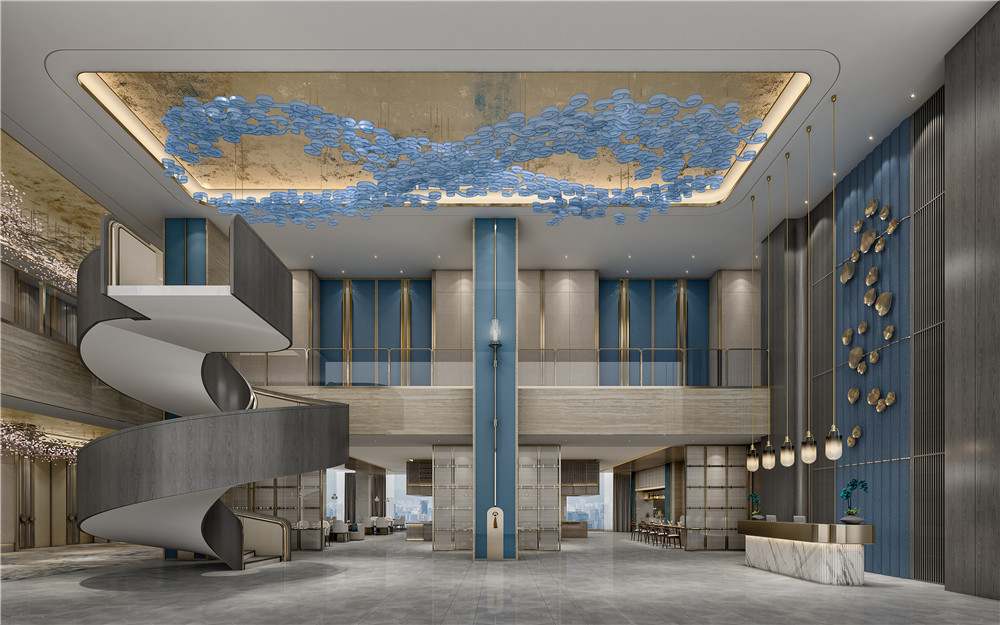 郑州华鼎裕豪高端商务酒店宴会前厅装修设计效果图